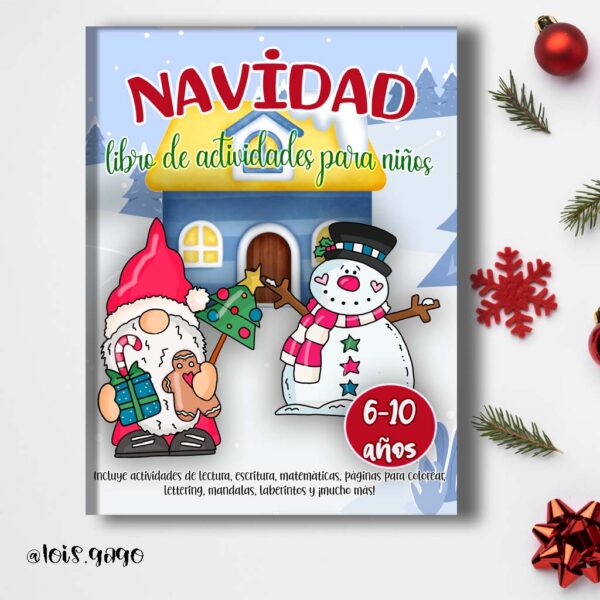 Navidad libro de actividades para niños de 6 a 10 años.
