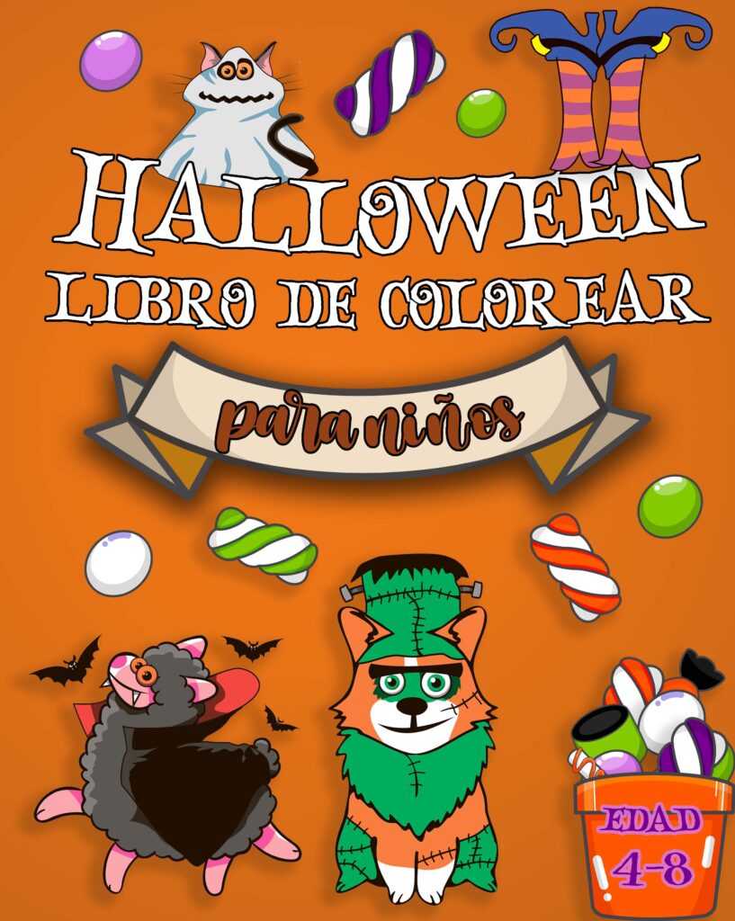 Halloween libro de colorear para niños. Edad 4-8 años.
