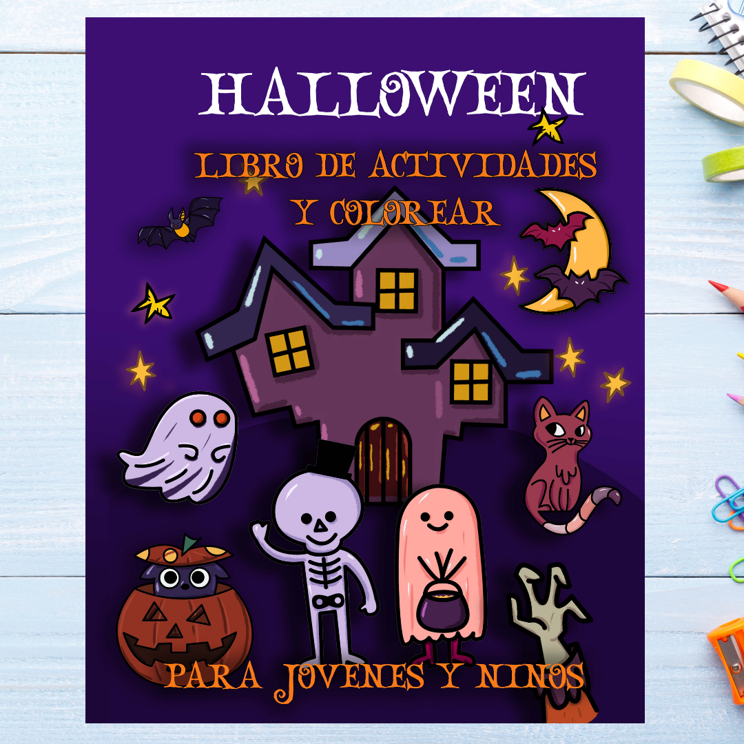 Página para colorear de halloween para colorear por números para niños y  adultos