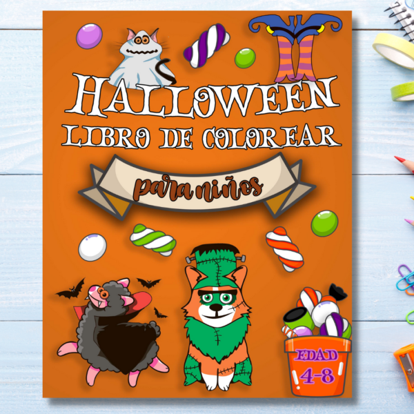 Halloween libro de colorear para niños de 4 a 8 años