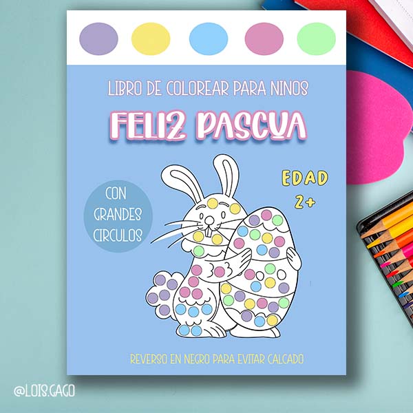 Libro de colorear para niños feliz pascua
