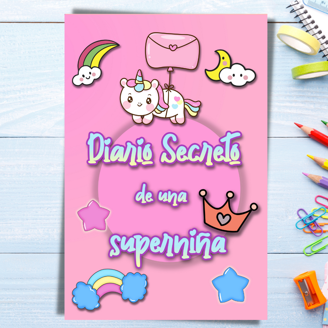 Diario niño y niña con pauta Montessori: Diario de un unicornio mágico.  Diario infantil para escribir, dibujar, registrar emociones y mejorar la