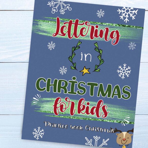 Book lettering in christmas for kids