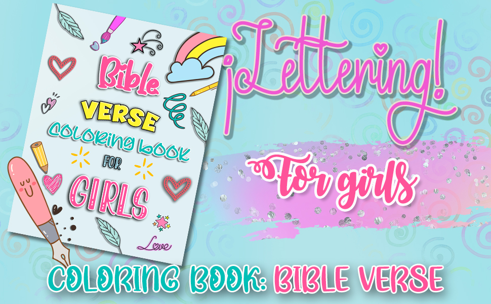 Lettering bible coloring book for girls