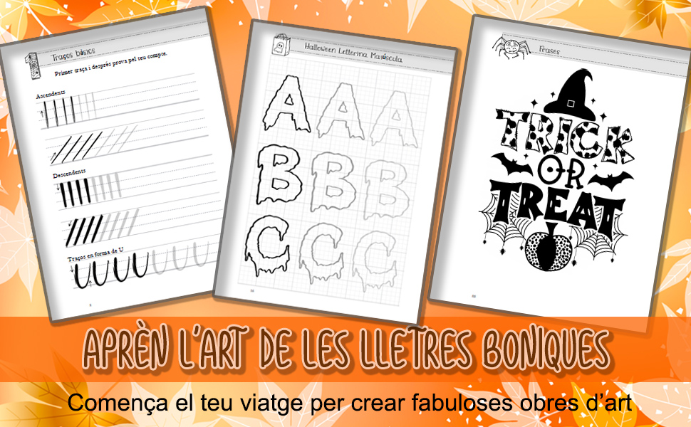 Llibre de lettering a Halloween per a nenes i nens