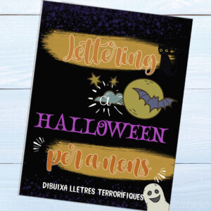 Llibre de lettering halloween en català per a nenes i nens