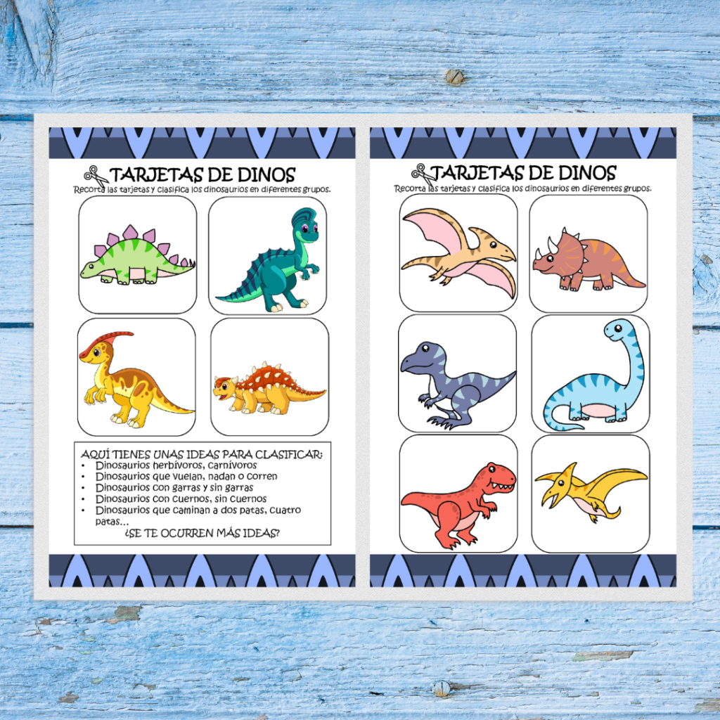 juego de cartas de dinosaurios para niños